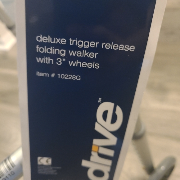 Deluxe Trigger Release Folding Walker with 3" Wheels - Picture 2 of 2